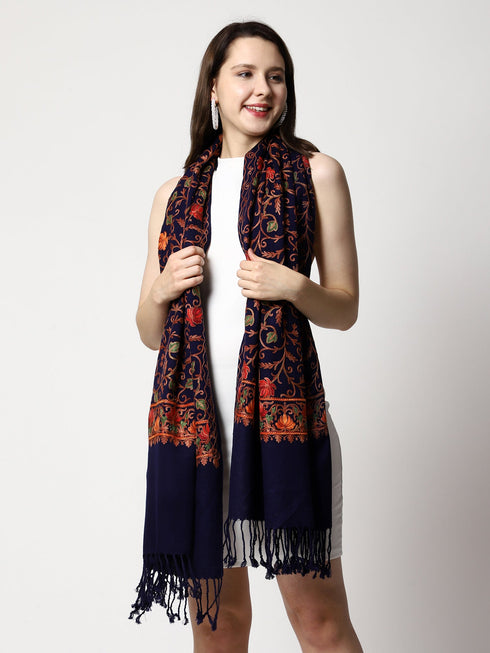 Women's Aari Embroidery Wool Stole
